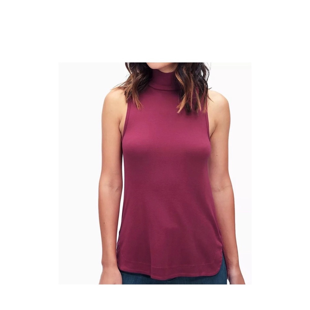 NWT Splendid Sleeveless Turtleneck Cranberry XS